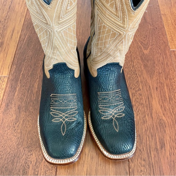 JOHN B. STETSON MEN'S BILLINGS BROWN SHARK SQUARE TOE BOOT 9 1/2 EE - Picture 3 of 16